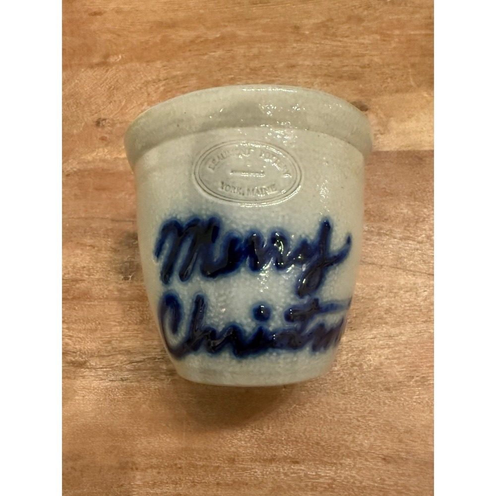 Vintage 1988 Beaumont Brothers Pottery Merry Christmas Crock  Christmas‎ 4"x4.5"